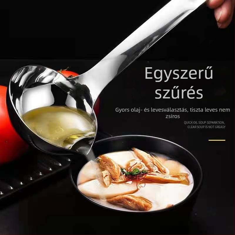 True Wisdom rozsdamentes acél olaj szeparáló kanál – olajszűrő funkcióval, magas hőmérséklet-állóság, modern egyszerű stílus
