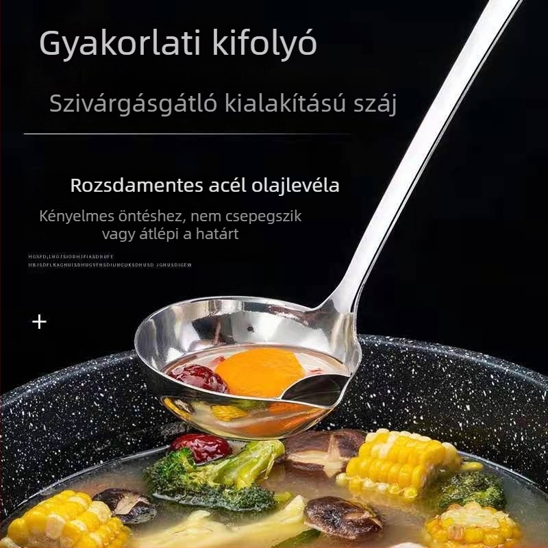 True Wisdom rozsdamentes acél olaj szeparáló kanál – olajszűrő funkcióval, magas hőmérséklet-állóság, modern egyszerű stílus