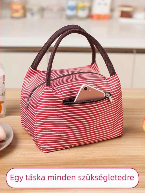 Ebédtáska | Anyag: Oxford szövet | Forma: horizontális négyzet | Nyitás: cipzár | Belső zseb cipzárral