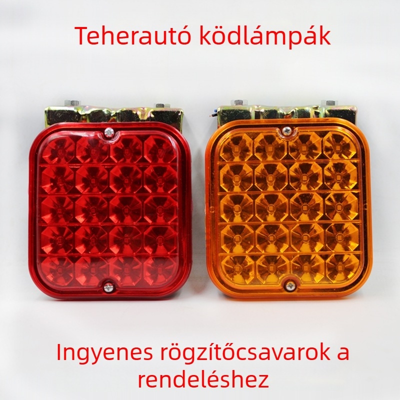 2026-os teherautó LED antifog hátsó lámpa, 24V, vízálló, fék- és indexjelző, színes figyelmeztető fény
