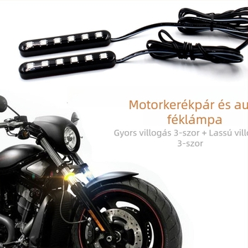 Motorkerékpár LED fékvilágítás, modell 6 LED, 5050 LED, 12V, 6W, 120 lm