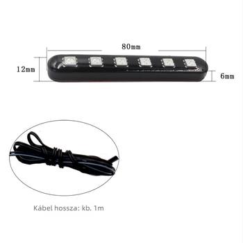 Motorkerékpár LED fékvilágítás, modell 6 LED, 5050 LED, 12V, 6W, 120 lm