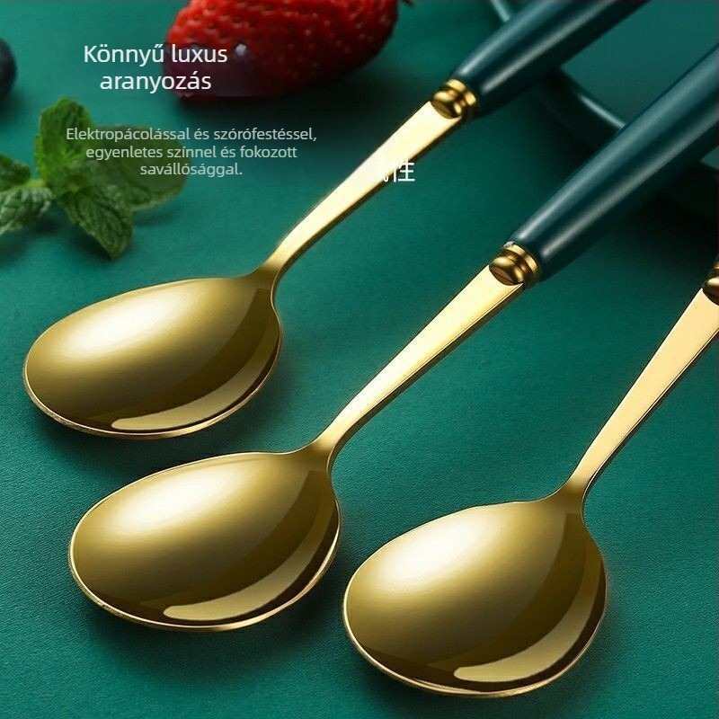 Rozsdamentes acél kanál, felnőtteknek, könnyű luxus stílus, vízpolírozott felület, 2020 tél debütálás