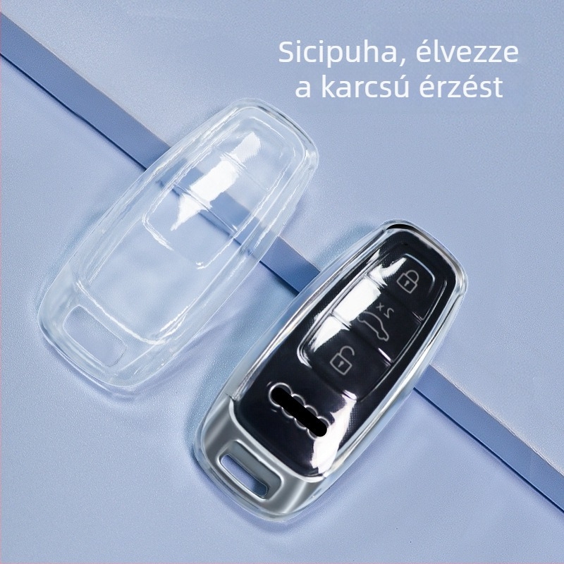Audi kulcsfob tok TPU, átlátszó, kompatibilis az A4/A5/A6/A8/Q5L modellekkel