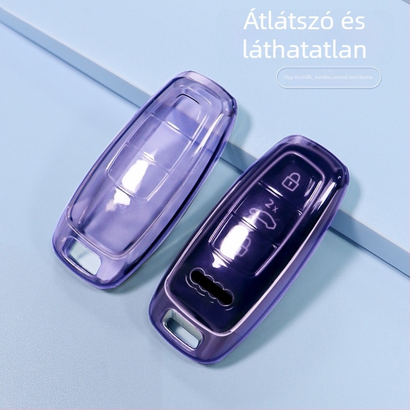 Audi kulcsfob tok TPU, átlátszó, kompatibilis az A4/A5/A6/A8/Q5L modellekkel