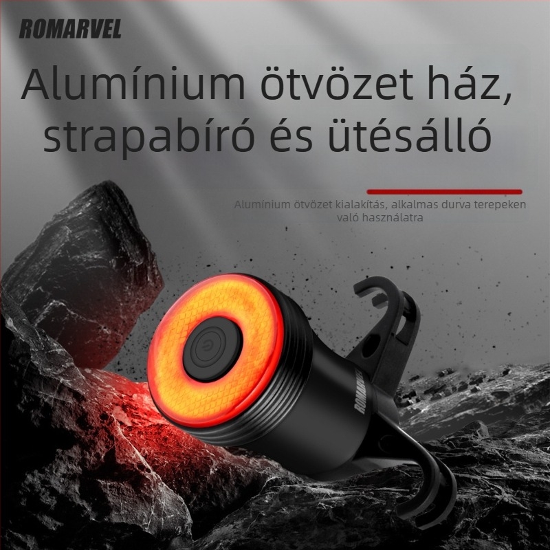 Q5Mini kerékpár hátsó lámpa intelligens fékérzékelővel — USB-C töltés, snap rögzítés, 500 mAh akkumulátor, éjszakai kerékpározáshoz ideális