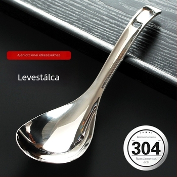 304 élelmiszer-minőségű rozsdamentes acél kanálkészlet leveshez és rizshez – tapadásmentes, egyszerű mintázat, Jiaxingli márka