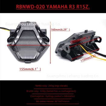 Yamaha R3/R25/R15Z motorkerékpár LED hátsó lámpa LED fényvezetővel (12V, 1W, Modell RBNWD-020)