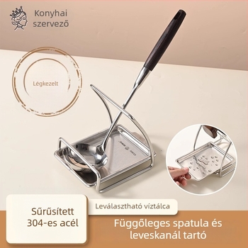 Rozsdamentes acél kanál tartó készlet éttermeknek, függő kanál tartó forró fazékhoz, mozgó kivitel, Kitchen concubine márka