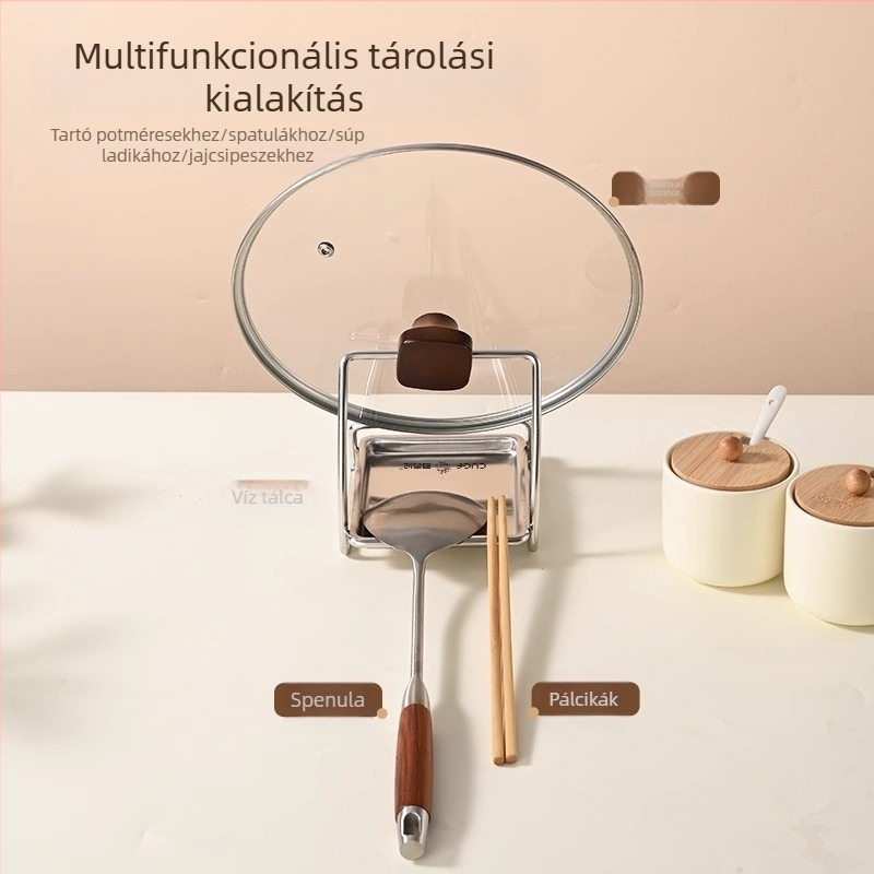 Rozsdamentes acél kanál tartó készlet éttermeknek, függő kanál tartó forró fazékhoz, mozgó kivitel, Kitchen concubine márka