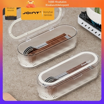 Fedéllel ellátott pálcikadoboz – por-, nedvesség- és vízelvezetés elleni védelem, PP anyag, Cream stílusú sorozat, Star Creation márka, logónyomtatás elérhető