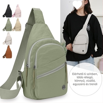Női casual crossbody táska — poliészter, belső nylon bélés, záródás fedéllel, 2025 tavasz