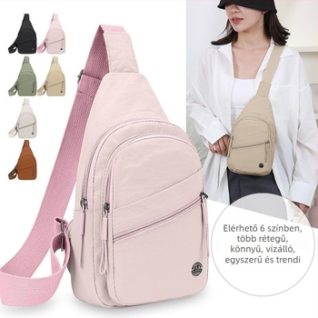 Női casual crossbody táska — poliészter, belső nylon bélés, záródás fedéllel, 2025 tavasz