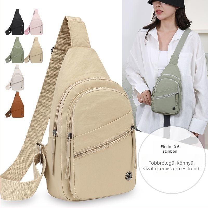 Női casual crossbody táska — poliészter, belső nylon bélés, záródás fedéllel, 2025 tavasz