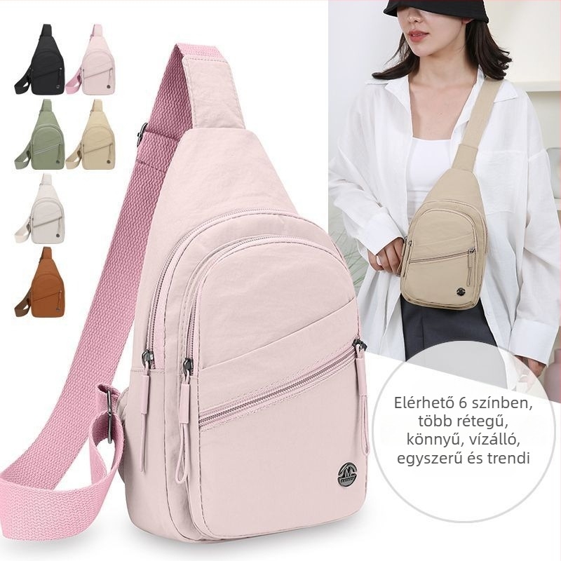 Női casual crossbody táska — poliészter, belső nylon bélés, záródás fedéllel, 2025 tavasz