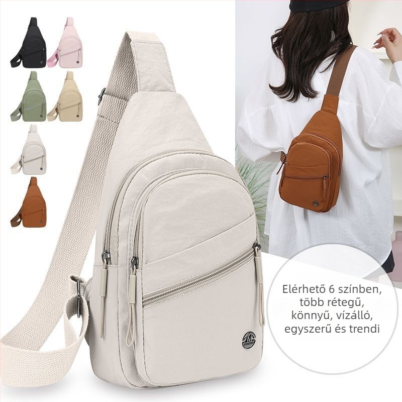 Női casual crossbody táska — poliészter, belső nylon bélés, záródás fedéllel, 2025 tavasz