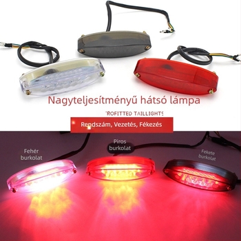 Motorkerékpár LED hátsó lámpa, Modell 2003, 5W, 12V, ABS fém tartóval