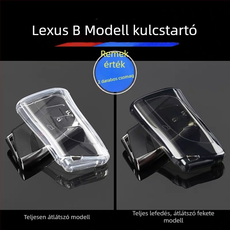 Lexus TPU kulcsfedél, átlátszó, teljes lefedettségű tok ES/LS/UX/LC