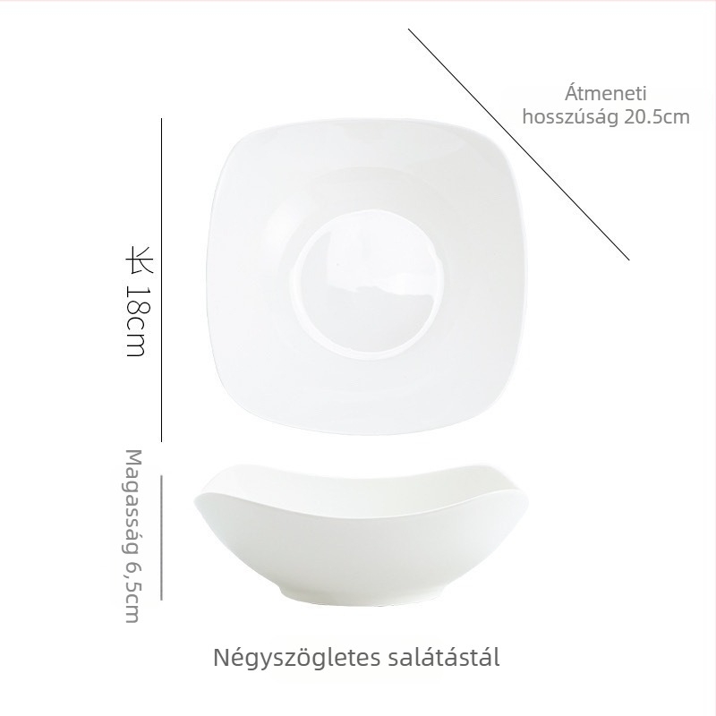 Porcelán tál, négyszögletes forma, minimalist stílus, aláglazúros felület
