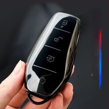 BYD kulcstartó tok Dolphin, Qin Plus, Han EV/DM – valódi bőr, egyszerű stílus