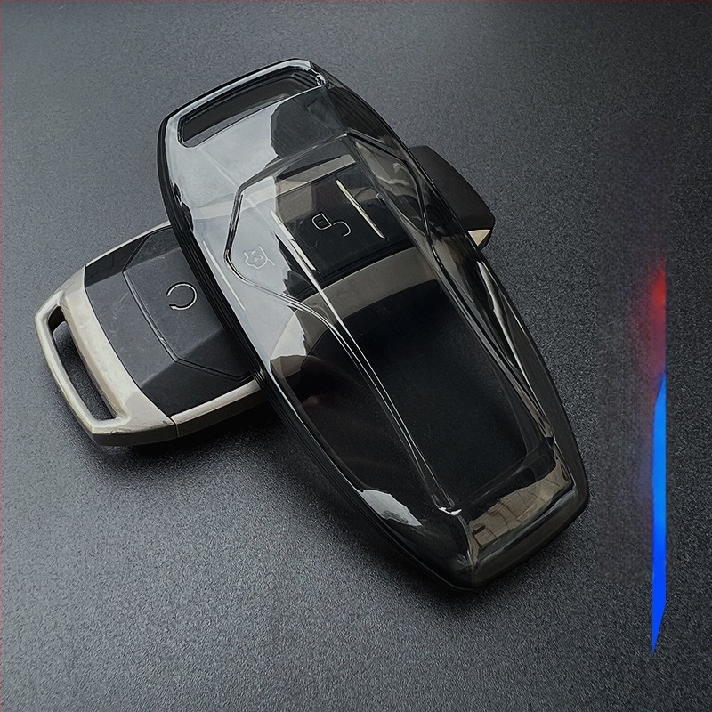 BYD kulcstartó tok Dolphin, Qin Plus, Han EV/DM – valódi bőr, egyszerű stílus
