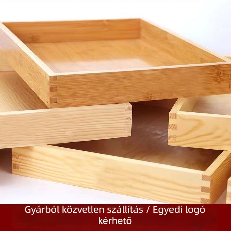 Téglalap alakú fa kenyér- és süteménykínáló tál, tömörfa, modern minimalista stílus