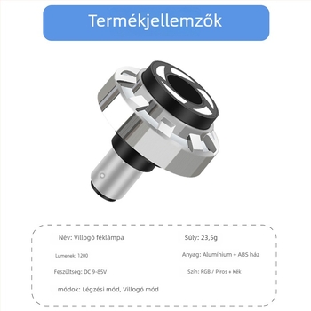 Motorkerékpár LED fékvilágítás Angel Eye-vel, alumínium ház, bemenet 6–85V, 6000K, modell motor032, élettartam 50 000 óra