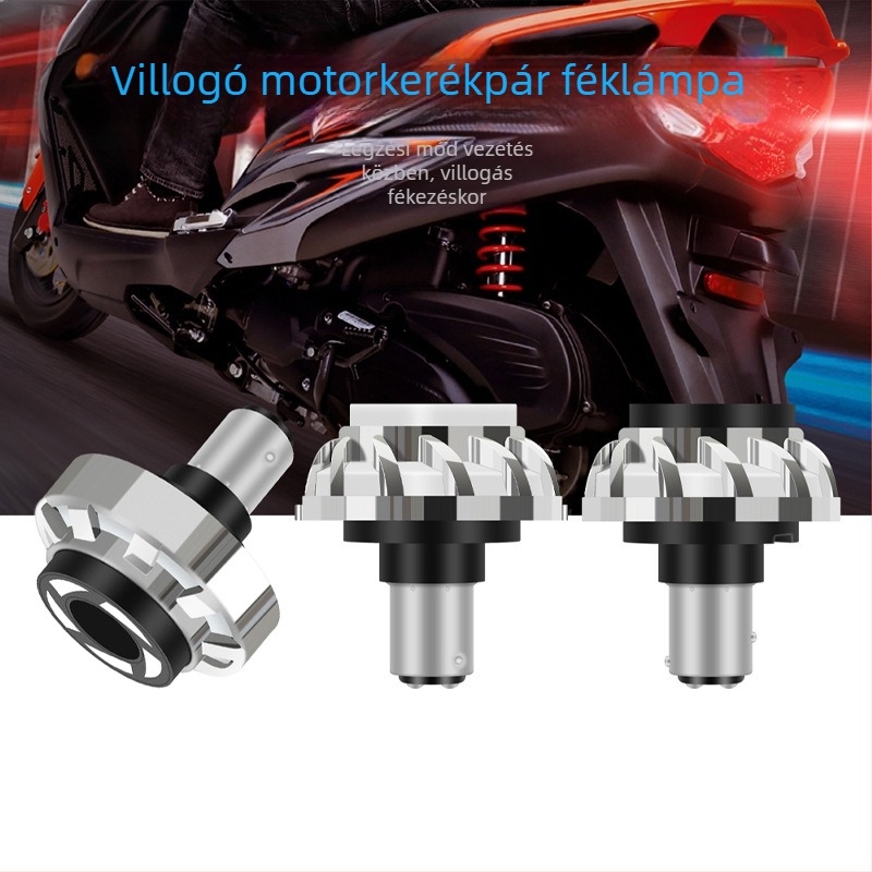 Motorkerékpár LED fékvilágítás Angel Eye-vel, alumínium ház, bemenet 6–85V, 6000K, modell motor032, élettartam 50 000 óra