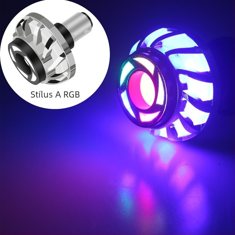 Motorkerékpár LED fékvilágítás Angel Eye-vel, alumínium ház, bemenet 6–85V, 6000K, modell motor032, élettartam 50 000 óra