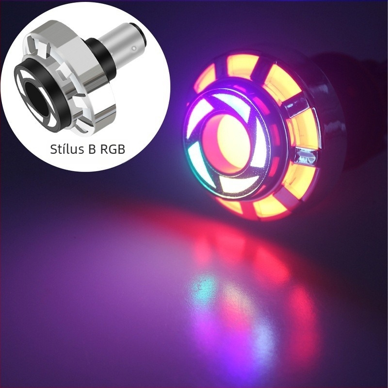 Motorkerékpár LED fékvilágítás Angel Eye-vel, alumínium ház, bemenet 6–85V, 6000K, modell motor032, élettartam 50 000 óra