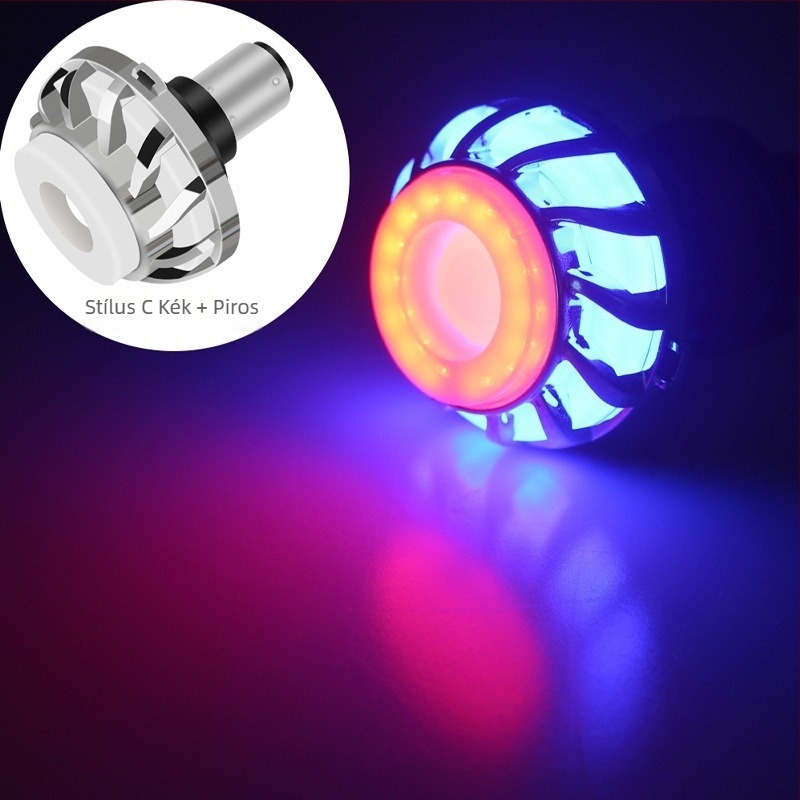 Motorkerékpár LED fékvilágítás Angel Eye-vel, alumínium ház, bemenet 6–85V, 6000K, modell motor032, élettartam 50 000 óra