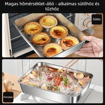 316-os rozsdamentes acél gombóc doboz fedéllel, négyzet alakú frissesség tál tároláshoz és piknikhez, többfunkciós