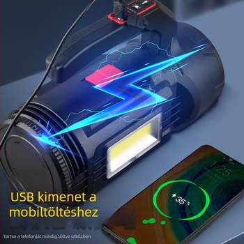LED autó javító munka lámpa - hordozható, többfunkciós ellenőrző lámpa, 15W, 3.7V, újratölthető, manuális kapcsoló