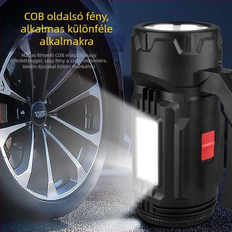 LED autó javító munka lámpa - hordozható, többfunkciós ellenőrző lámpa, 15W, 3.7V, újratölthető, manuális kapcsoló
