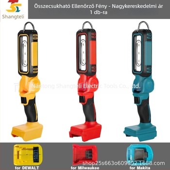 21V-os akkumulátoros LED munkalámpa, összecsukható kampóval, 100W LED fej