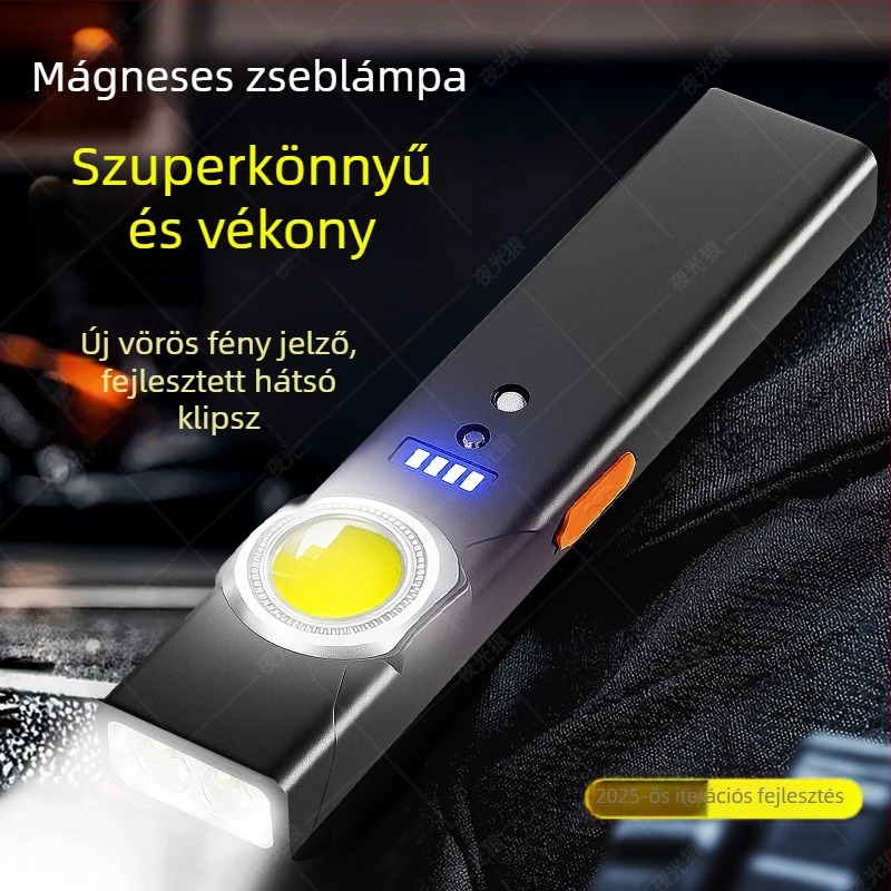 Mágneses, újratölthető LED vizsgálólámpa autójavításhoz – vészhelyzeti munkalámpa kültéri használatra