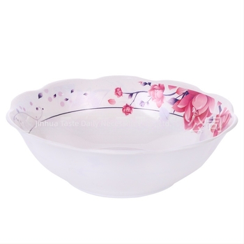 Melamin tál virágos mintával, kerek, modern minimalista stílus, mikrohullámú sütő nem használható