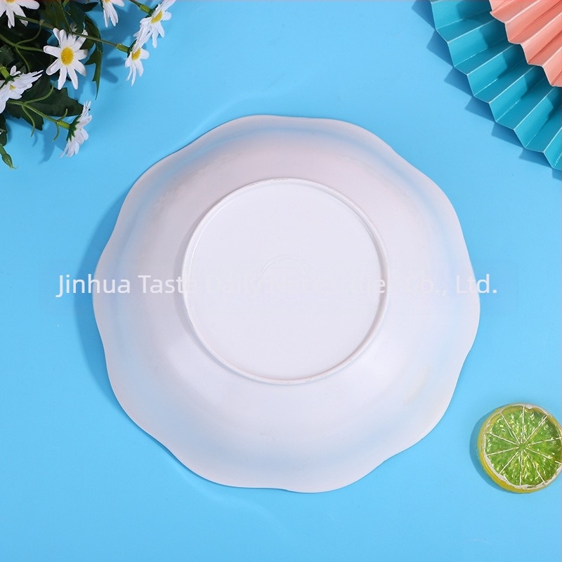 Melamin tál virágos mintával, kerek, modern minimalista stílus, mikrohullámú sütő nem használható