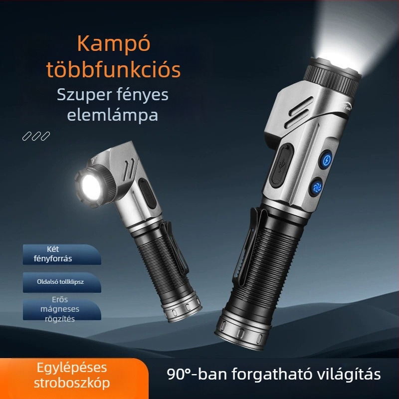 Mágneses, többfunkciós saroklámpa – erős fény, kültéri munkavilágítás
