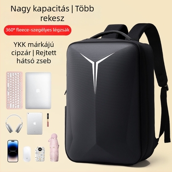 Qingxi 16 hüvelykes laptop hátizsák, uniszex, könnyű üzleti elit stílus, ütésálló légpárnás vállpánttal, vízálló PVC, 20–35L kapacitás, geometriai minta