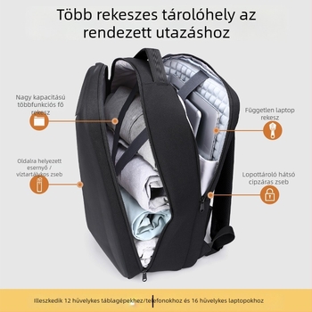 Qingxi 16 hüvelykes laptop hátizsák, uniszex, könnyű üzleti elit stílus, ütésálló légpárnás vállpánttal, vízálló PVC, 20–35L kapacitás, geometriai minta