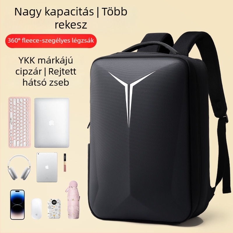 Qingxi 16 hüvelykes laptop hátizsák, uniszex, könnyű üzleti elit stílus, ütésálló légpárnás vállpánttal, vízálló PVC, 20–35L kapacitás, geometriai minta