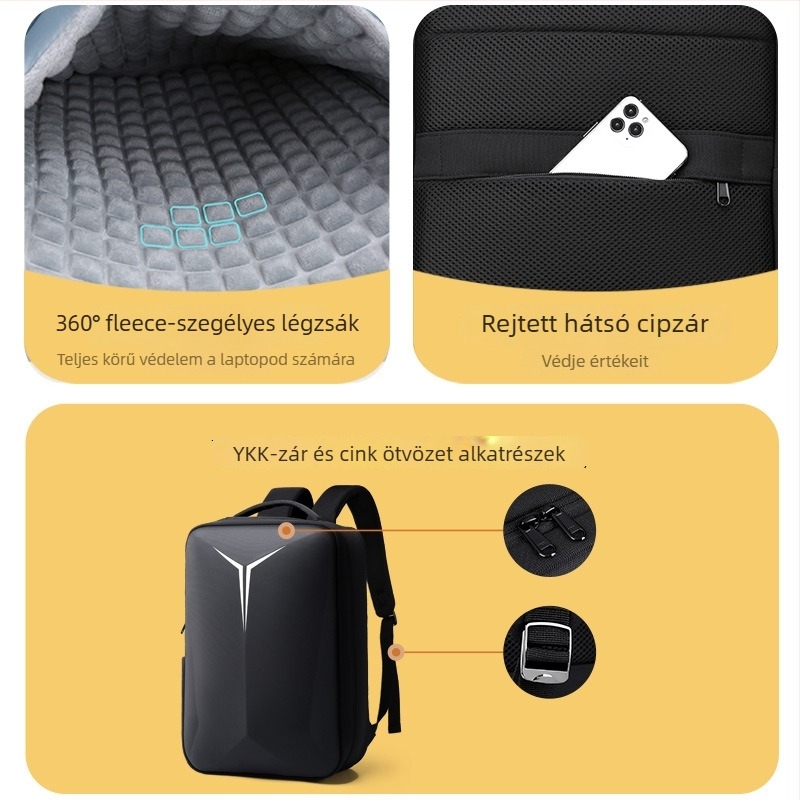 Qingxi 16 hüvelykes laptop hátizsák, uniszex, könnyű üzleti elit stílus, ütésálló légpárnás vállpánttal, vízálló PVC, 20–35L kapacitás, geometriai minta