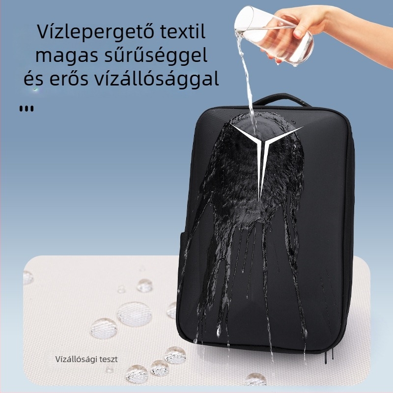 Qingxi 16 hüvelykes laptop hátizsák, uniszex, könnyű üzleti elit stílus, ütésálló légpárnás vállpánttal, vízálló PVC, 20–35L kapacitás, geometriai minta