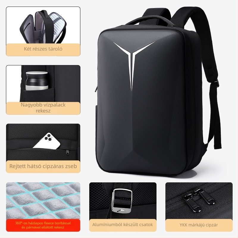 Qingxi 16 hüvelykes laptop hátizsák, uniszex, könnyű üzleti elit stílus, ütésálló légpárnás vállpánttal, vízálló PVC, 20–35L kapacitás, geometriai minta