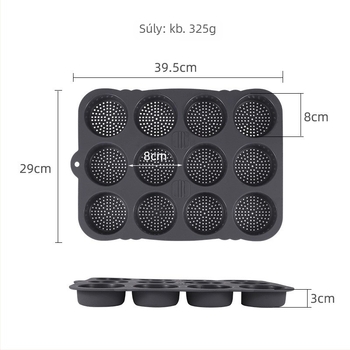 Szilikon kenyérforma készlet, 12 db, tapadásmentes, kerek forma – Zilan Ya