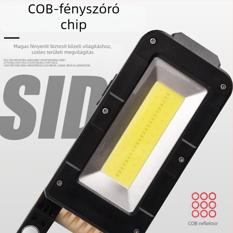 LED munkalámpa COB-val, Type-C töltés, 5W, 1200mAh akkumulátor, mágneses kampó