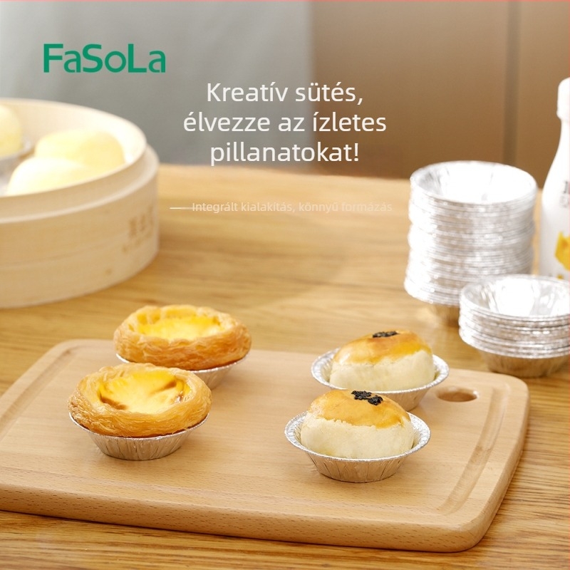 FaSoLa Egyszer használatos alumíniumfóliából készült tojás-torta és muffin formák, tapadásmentes, sütési eszközök
