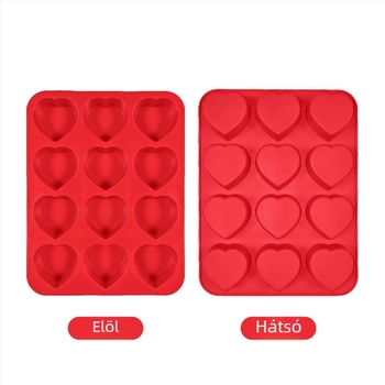 Szilikonból készült szív alakú tortaforma, tapadásmentes, modern-minimalista stílus