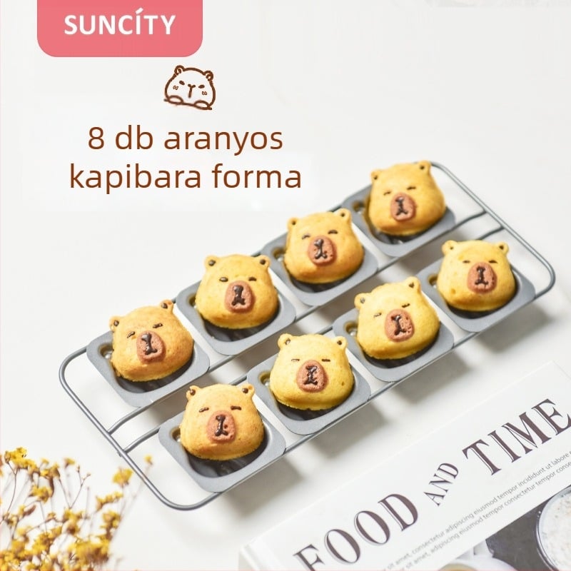 Négyszögletes süteményforma medve rajzfilm motívummal, japán stílus